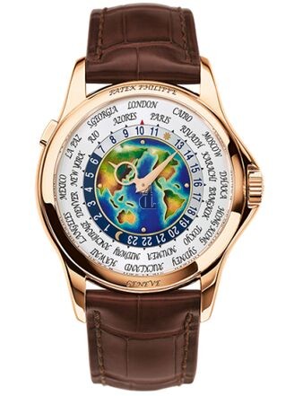 Fake Patek Philippe World Time 5131R-001 Enamel Dial Rose Gold Full Set New 2015