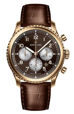 Breitling Navitimer 8 B01 18ct Red Gold | Bronze Dial Leather Strap RB0117131Q1P1