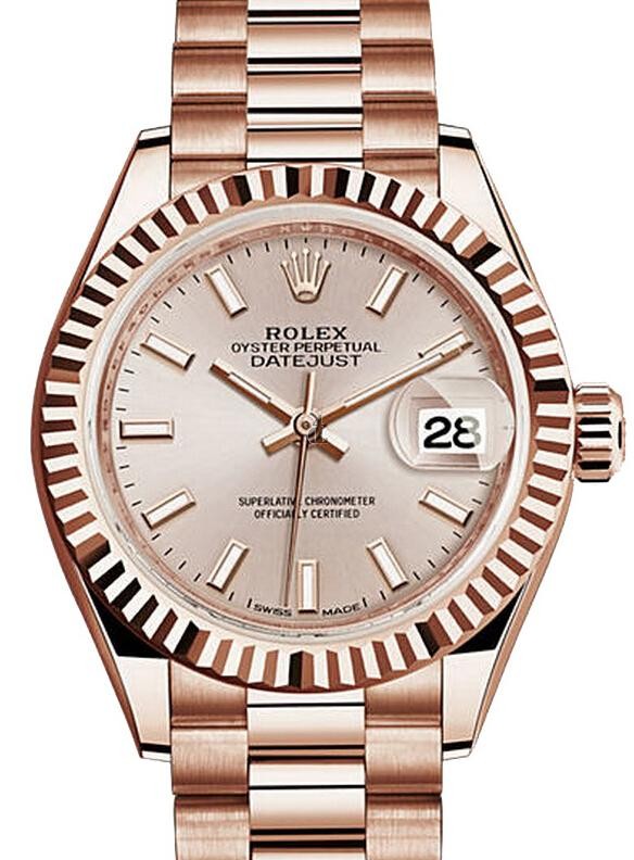 Fake Rolex Oyster Perpetual Lady-Datejust 28 279175 Everose Gold