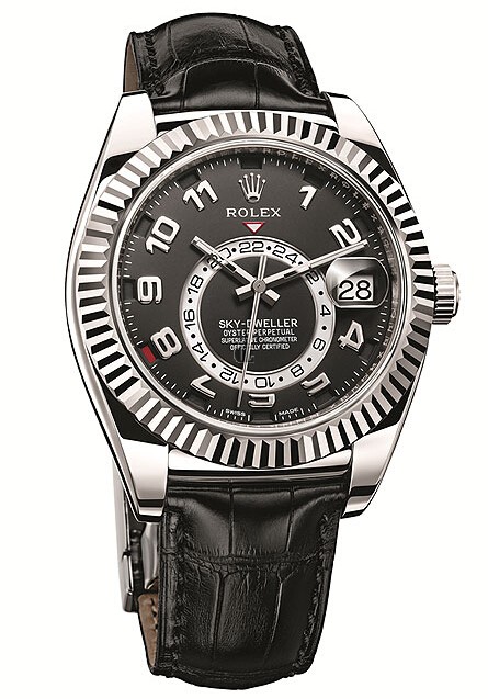Fake Rolex Sky-Dweller White Gold Black Dial 326139