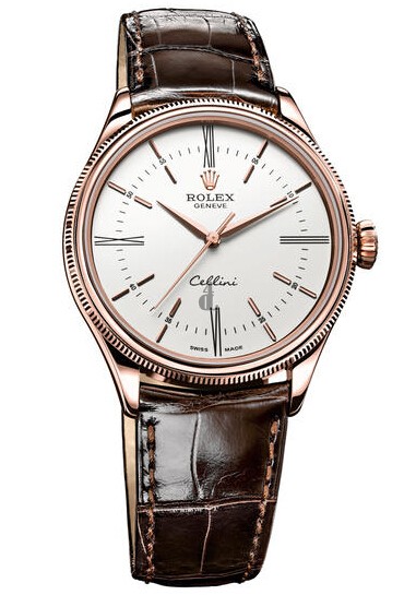 Fake Rolex Cellini Time Everose Gold Watch 50505 wbr