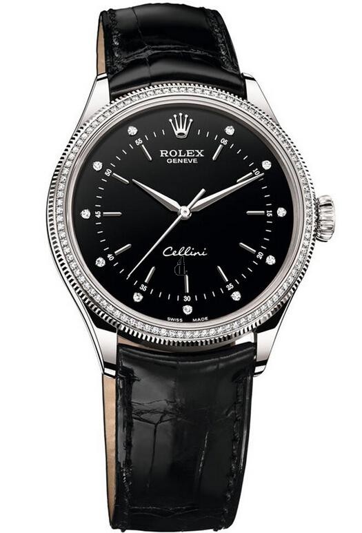 Fake Rolex Cellini Time 18ct White Gold 50609 RBR