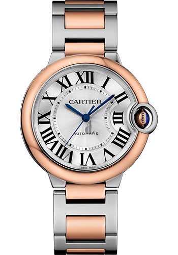 Cartier Ballon Bleu 36mm Steel And Pink Gold Ladies W2BB0003