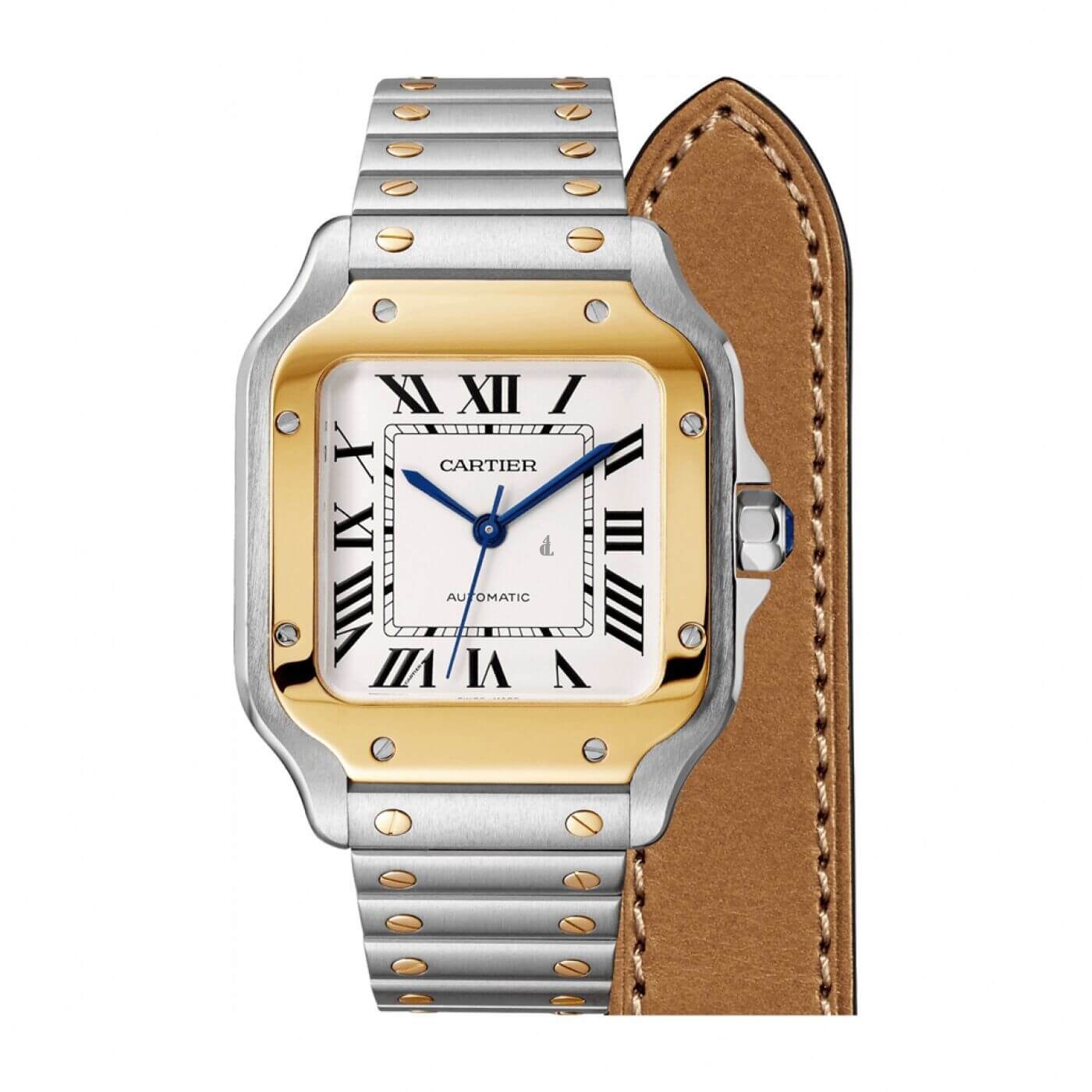 Replica Cartier Santos Steel 18K Yellow Gold Automatic Medium Watch