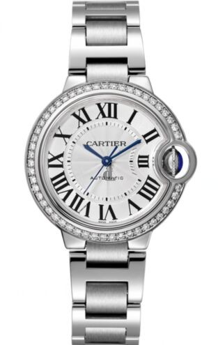 Cartier Ballon Bleu Silver Flinque Sunray Dial Ladies W4BB0016