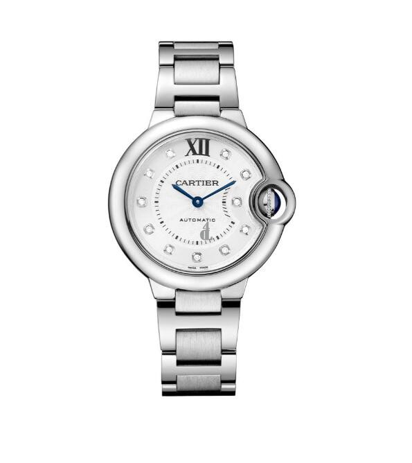 fake Cartier Ballon Bleu Automatic Diamond Silver Dial Ladies W4BB0021