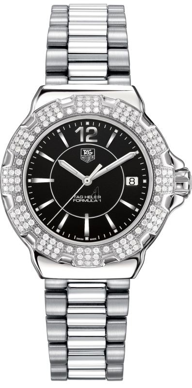 Replica Tag Heuer Formula 1 Ladies Steel and Ceramic Full Diamonds37mm WAH1217.BA0852