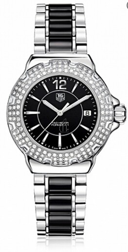 Replica Tag Heuer Formula 1 Ladies Steel and Ceramic Full Diamonds37 WAH1217.BA0859