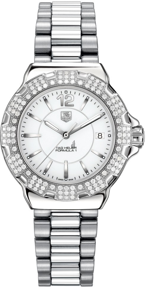 Replica Tag Heuer Formula 1 Ladies Steel and Ceramic Full Diamonds37mm WAH1218.BA0852