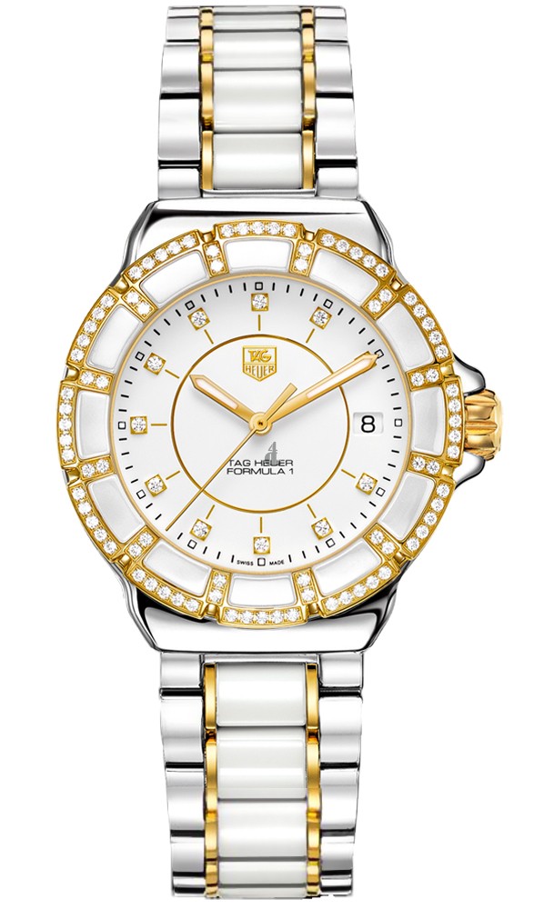 Replica Tag Heuer Formula 1 Diamond Dial Steel and Ceramic Ladies Watch 
 WAH1221.BB0865