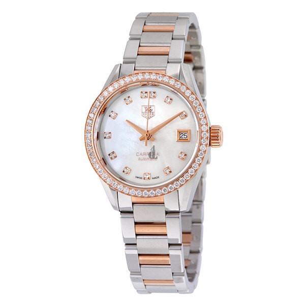 Tag Heuer Carrera Mother of Pearl Dial Ladies Watch WAR2453.BD0777 fake.