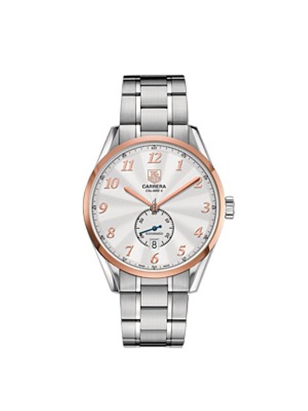 Tag Heuer Carrera Heritage Silver Dial Automatic Steel and 18kt Rose Gold Men's Watch fake.