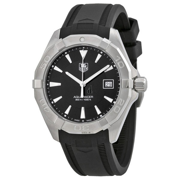 Tag Heuer Aquaracer Black Dial Black Rubber Men's Watch WAY1110.FT8021 fake.