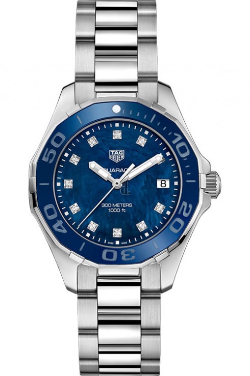 Tag Heuer Aquaracer Blue Mother of Pearl Diamond Dial Ladies WAY131L.BA0748