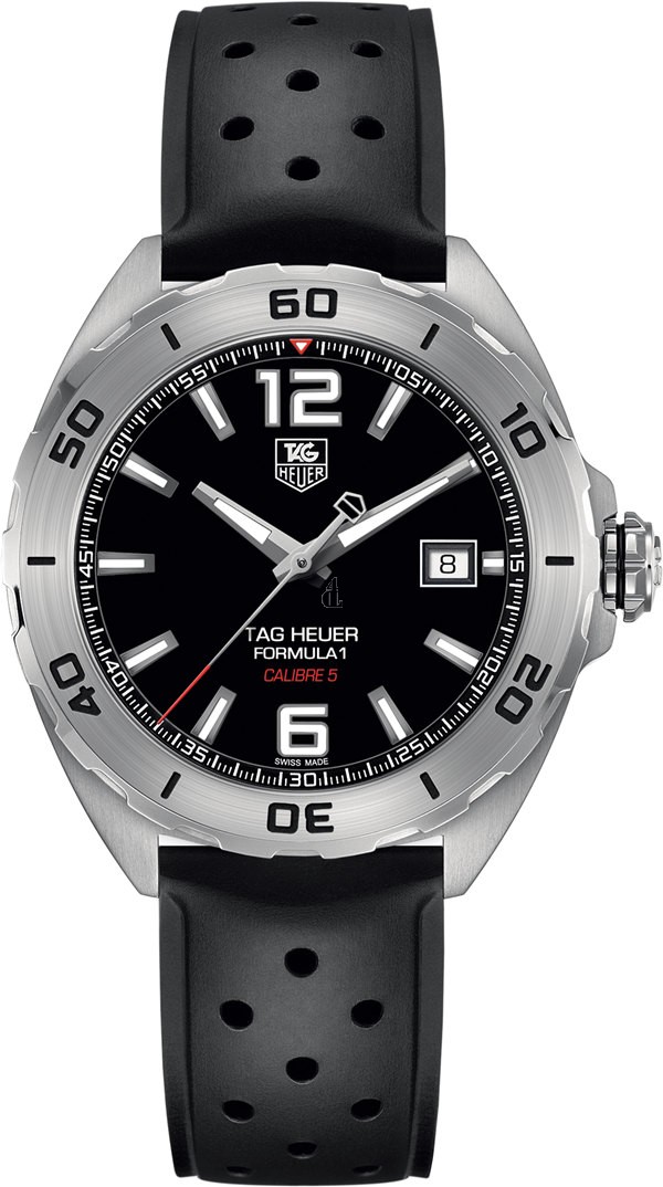Tag Heuer Formula 1 Automatic Black Dial Black Rubber Men's Watch WAZ2113FT8023 fake.