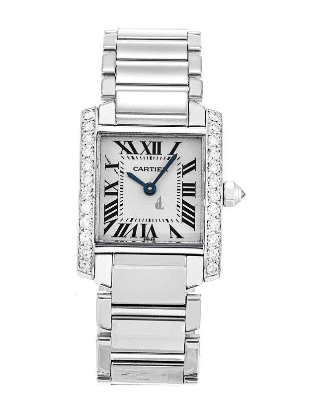 Cartier Tank Francaise Diamonds 18k White Gold Ladies WE100251 imitation