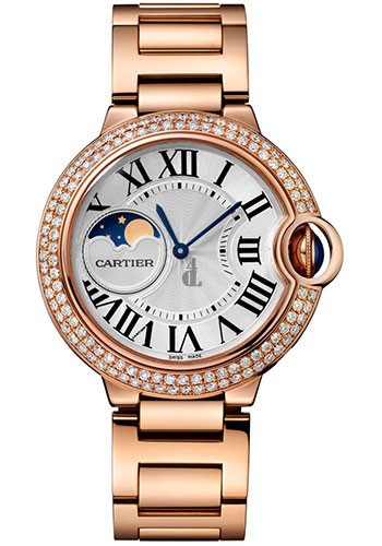 Cartier Ballon Bleu Moonphase 37mm Pink Gold Ladies WJBB0025