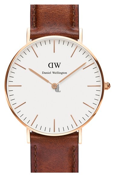 $89:Discounts Daniel Wellington Classic St. Mawes Leather Strap Watch 36mm