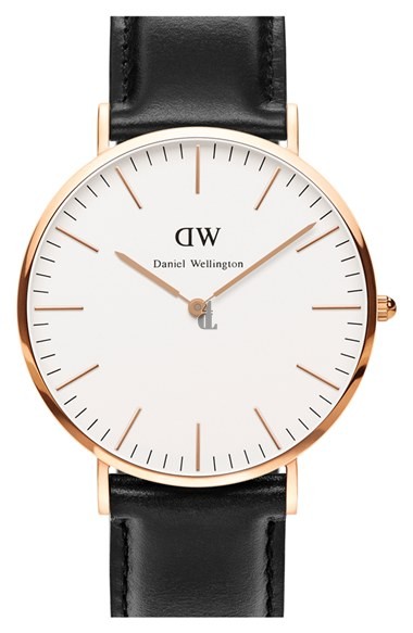 $89:Discounts Daniel Wellington Classic Sheffield Leather Strap Watch 40mm