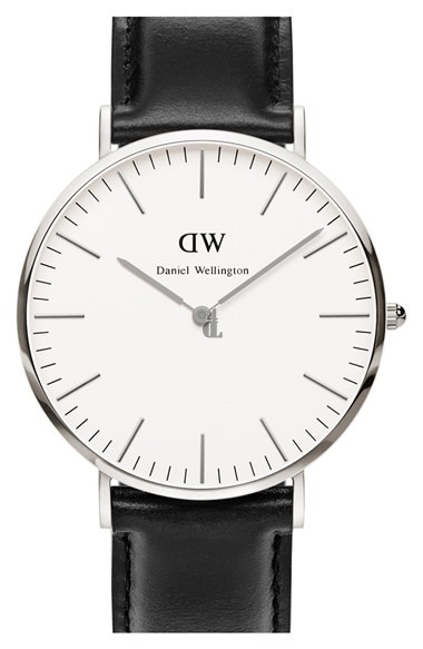 $89:Discounts Daniel Wellington Classic Sheffield Leather Strap Watch 40mm