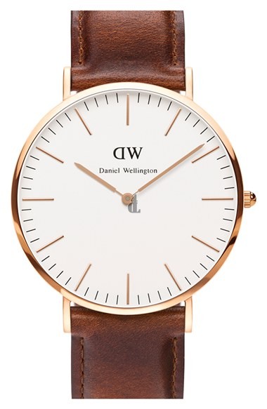 $89:Discounts Daniel Wellington Classic St. Mawes Leather Strap Watch 40mm