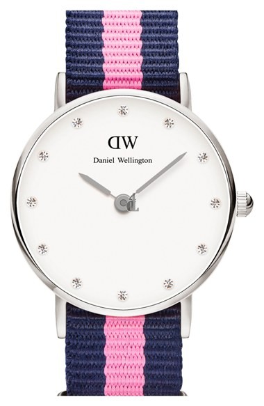 $79:Discounts Daniel Wellington Classy Winchester Crystal Index NATO Strap Watch 26mm