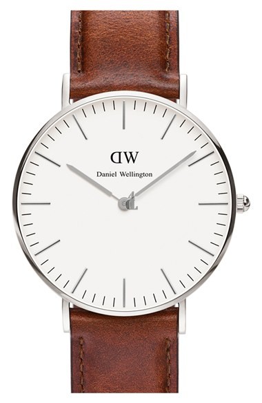 $89:Discounts Daniel Wellington Classic St. Mawes Leather Strap Watch 36mm