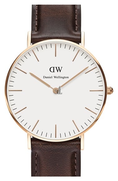 $89:Discounts Daniel Wellington Classic Bristol Round Leather Strap Watch 36mm