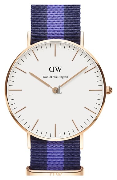 $85:Discounts Daniel Wellington Classic Swansea Round NATO Strap Watch 36mm