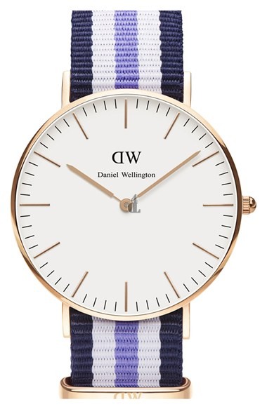 $85:Discounts Daniel Wellington Classic Trinity Round NATO Strap Watch 36mm