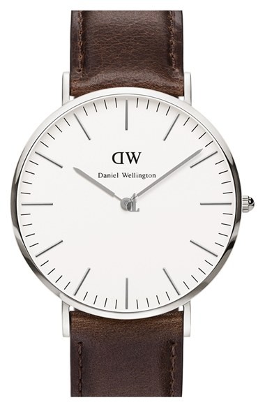 $89:Discounts Daniel Wellington Classic Bristol Leather Strap Watch 40mm