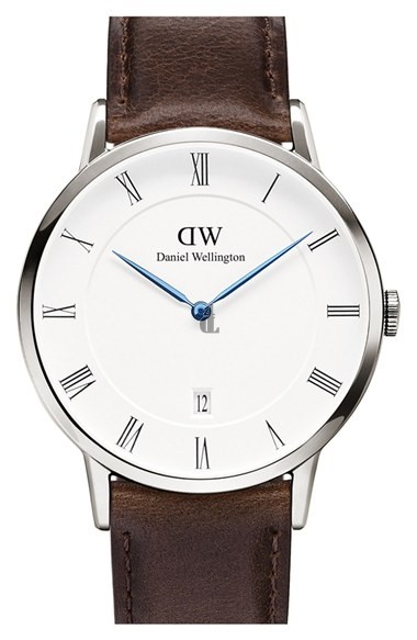 $99:Discounts Daniel Wellington Dapper Bristol Leather Strap Watch 38mm