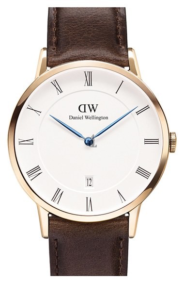 $99:Discounts Daniel Wellington Dapper Bristol Leather Strap Watch 38mm