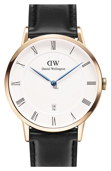 $99:Discounts Daniel Wellington Dapper Sheffield Leather Strap Watch 38mm