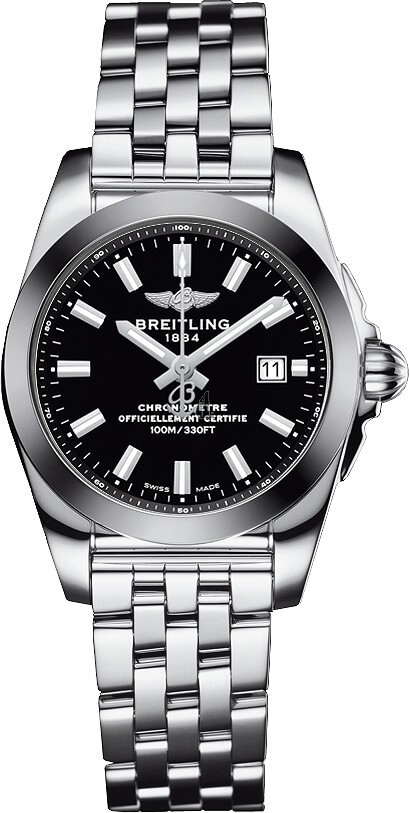 Breitling Galactic Stainless Steel Black Dial Ladies W7234812 Watch fake