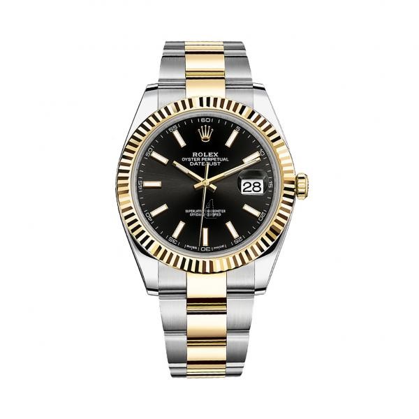 imitation Rolex Datejust 41 12633BKSO Black Dial Steel and 18K Yellow Gold Oyster Watch