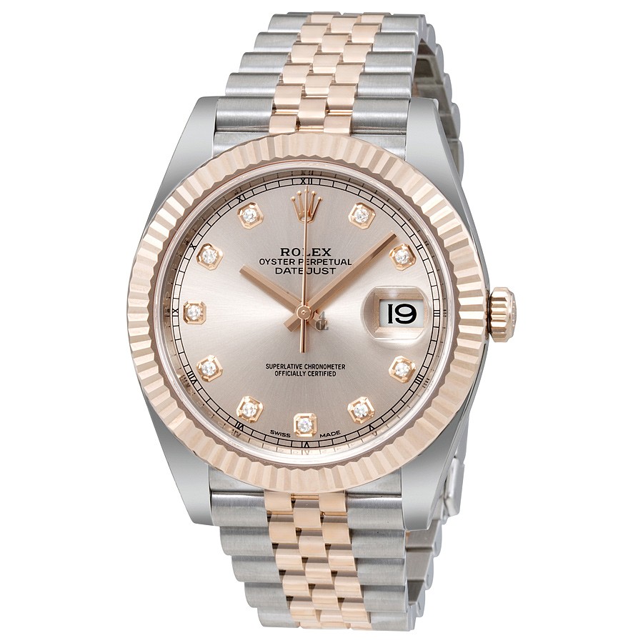 imitation Rolex Datejust RLX126331SND Sundust Diamond Dial Steel and 18 Everose Gold Watch RLX126331SNDJ
