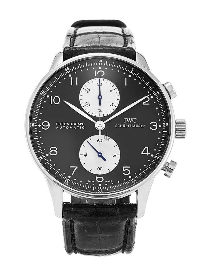 Replica IWC Portuguese Chrono Automatic Steel Black Mens Watch IW371404