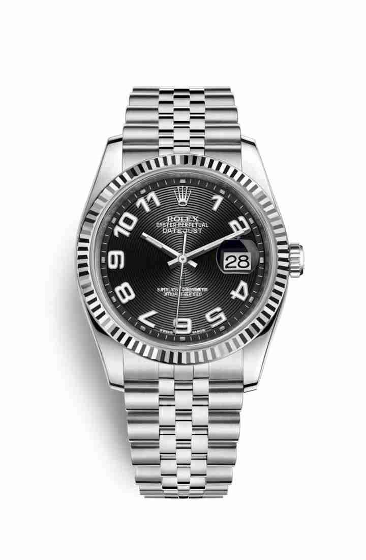 Rolex Datejust 36 White Rolesor Oystersteel white gold 116234 Black Dial