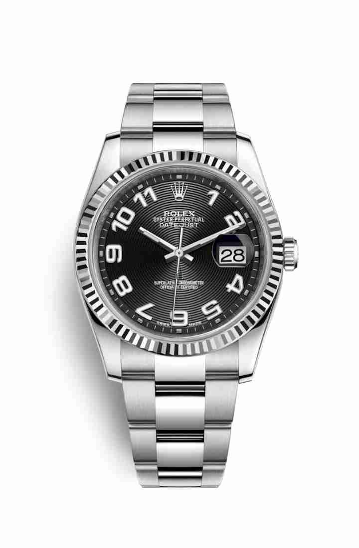 Rolex Datejust 36 White Rolesor Oystersteel white gold 116234 Black Dial