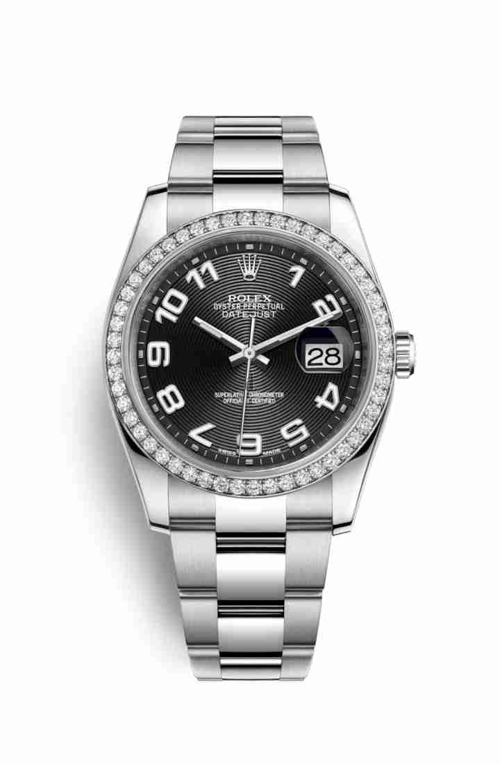 Rolex Datejust 36 White Rolesor Oystersteel white gold 116244 Black Dial