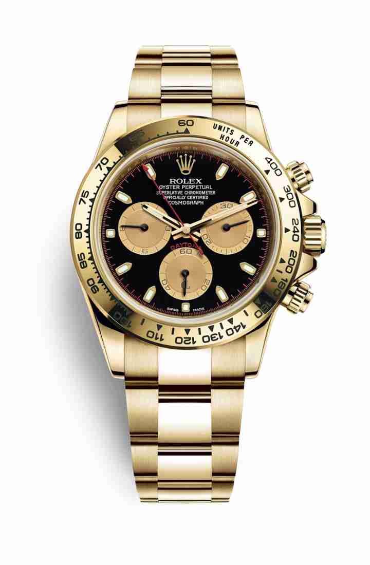 Rolex Cosmograph Daytona yellow gold 116508 Black champagne-colour Dial