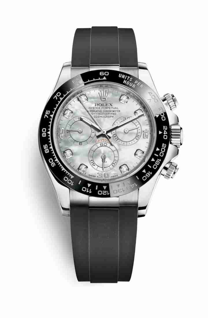 Rolex Cosmograph Daytona white gold 116519LN White mother-of-pearl set diamonds Dial