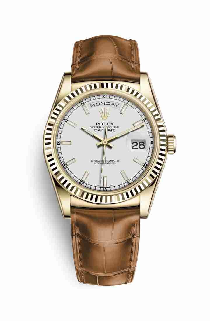 Rolex Day-Date 36 yellow gold 118138 White Dial