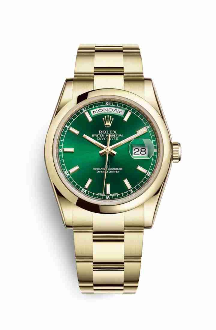 Rolex Day-Date 36 yellow gold 118208 Green Dial