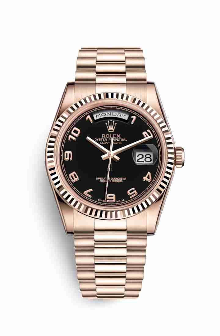 Rolex Day-Date 36 Everose gold 118235 Black Dial
