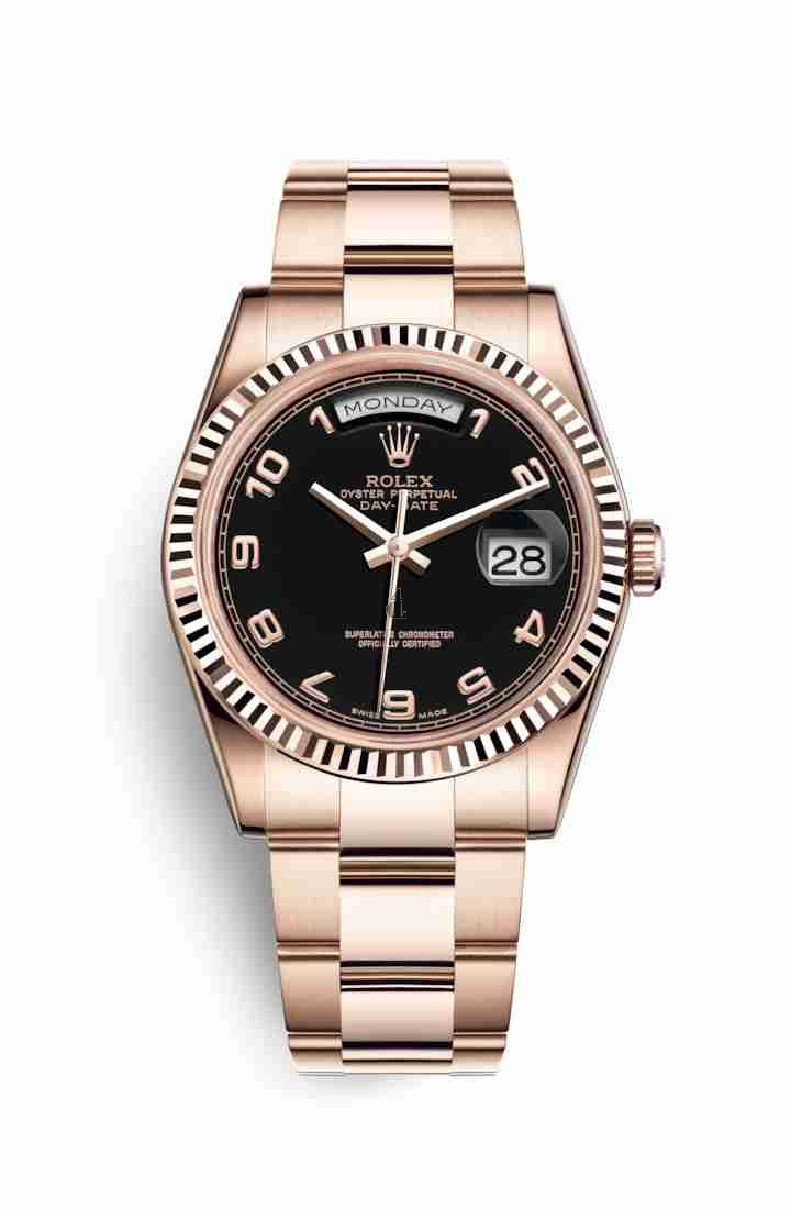 Rolex Day-Date 36 Everose gold 118235 Black Dial