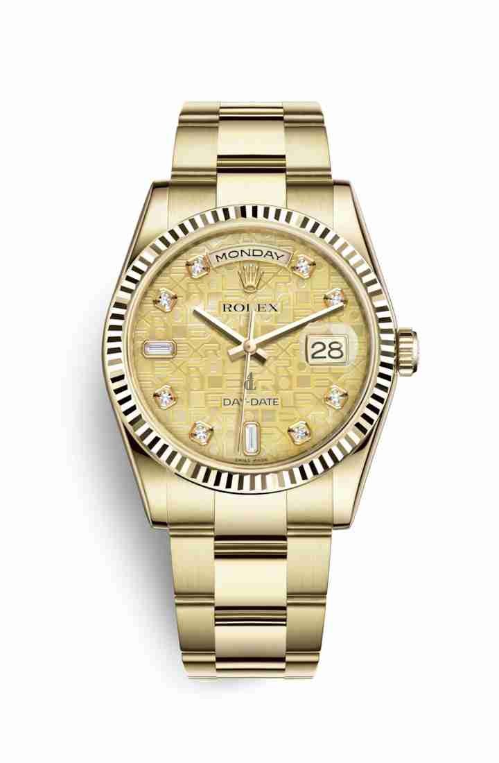 Rolex Day-Date 36 yellow gold 118238 Champagne-colour mother-of-pearl Jubilee design set diamonds Dial