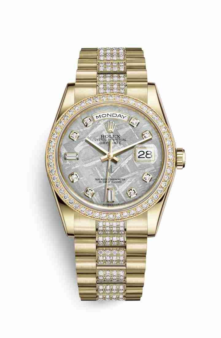 Rolex Day-Date 36 yellow gold 118348 Meteorite set diamonds Dial