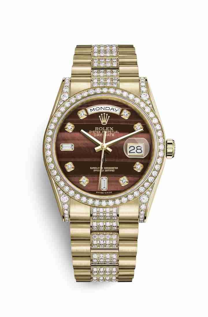 Rolex Day-Date 36 yellow gold lugs set diamonds 118388 Bull's eye set diamonds Dial